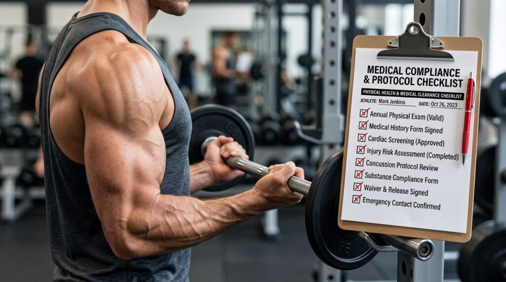Close-up photorealistic image of a muscular male athletes a